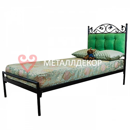 Кованая кровать с мягким изголовьем Марго