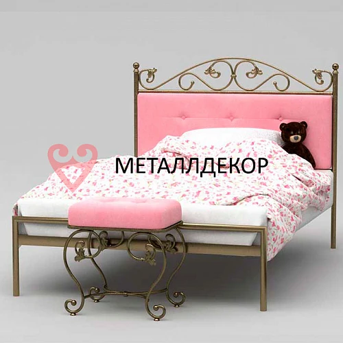Кованая кровать с мягким изголовьем Марго